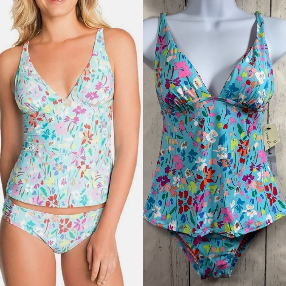 Vera Bradley Superbloom Swimsuit Tankini Colorful Floral Multiway Beach Vacation
